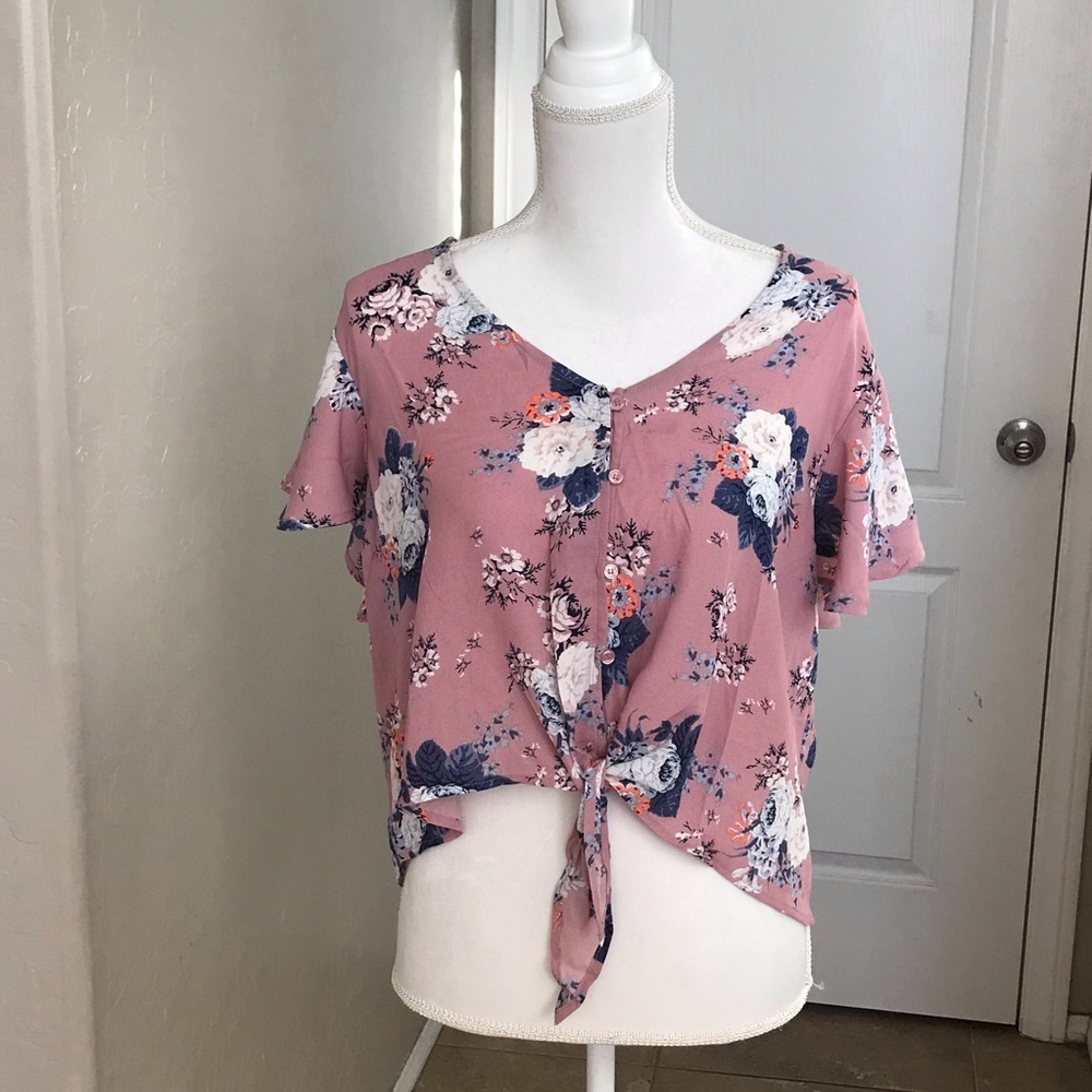 Love, Fire waist tie front top